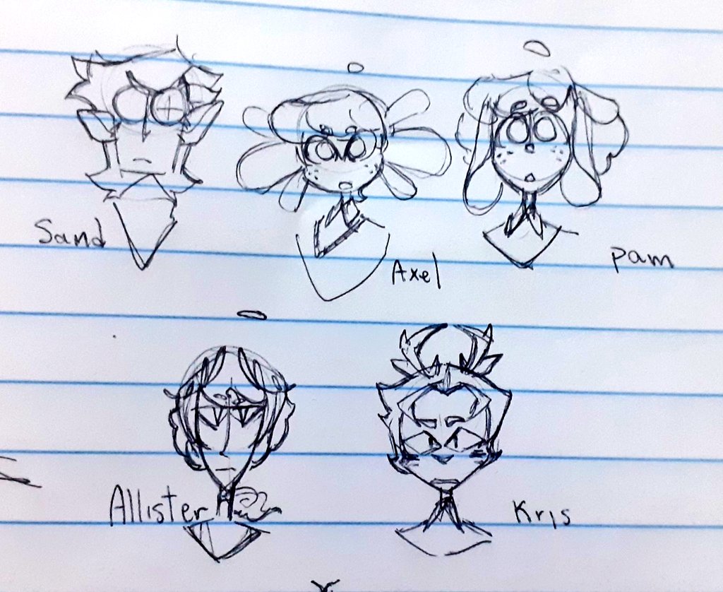 Finally finished re designing my main ocs <33 now time to update their color palette too -head in hands-