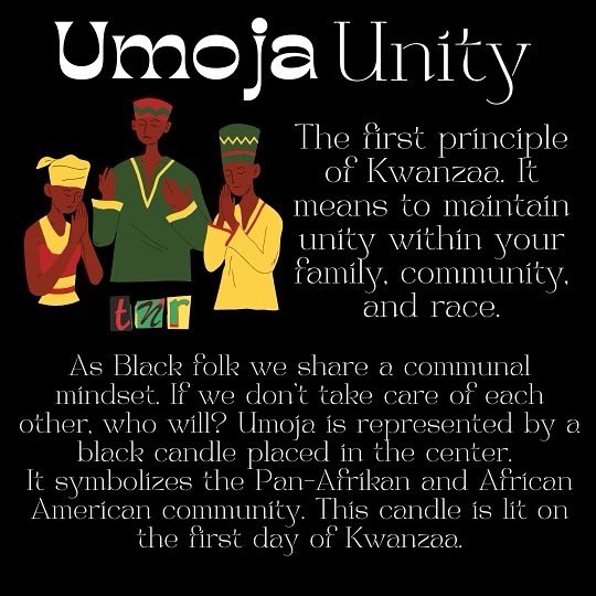 4TheNewRadical's tweet photo. Habari Gani? 

Let’s talk about a holiday made FUBU. It’s Kwanzaa time! If you don’t know, now ya know…you know the rest. 

First up is Umoja, which means unity. We need unity in our fight for liberation.

Do you celebrate? 

QRT or Reply if you do. ❤️💚🖤 https://t.co/IuqoZfL7ti