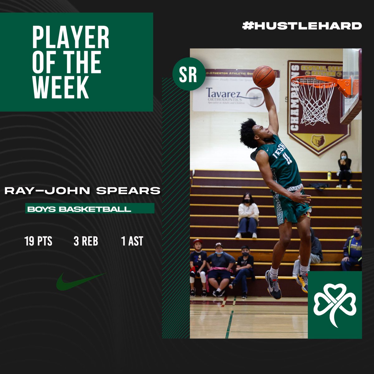Fresh off of a state championship in football, <a href="/RayJohnSpears/">Ray-John Spears</a> brings the same winning energy to the hardwood. #HeartOfTheCity #HustleHard #GoIrish ☘️