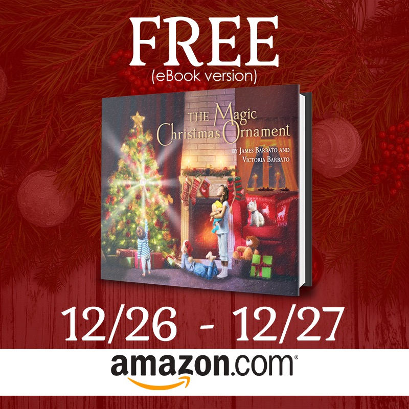 On #Christmas Eve, three siblings discover the magic of a family ornament as it sweeps them from their home into Santa’s workshop! Will they get to meet Santa himself? The Magic Christmas Ornament by James Barbato @MagicOrnament geni.us/MagicOrnament #FREE #ChildrensBooks