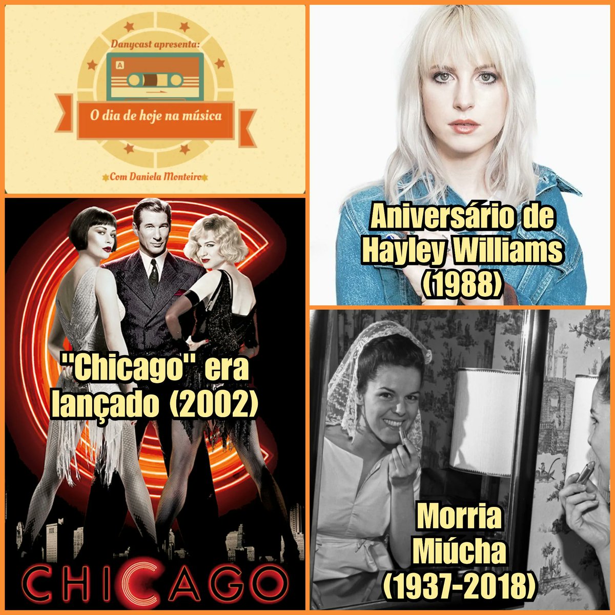danielamonteiro's tweet photo. Edição 27 de dezembro! 🎶
#danycast #thisdayinmusic #hojenamúsica #hayleywilliams #paramore #chicagomovie #miucha https://t.co/Qas3gdWCHM