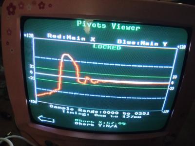 here's an example that's a little more drastic, correction of a potentiometer degraded to the point i would recommend replacement 

this failed pivot corrects back to a functioning and snapback-less pivot input on hardware thought previously to be almost fully worn out