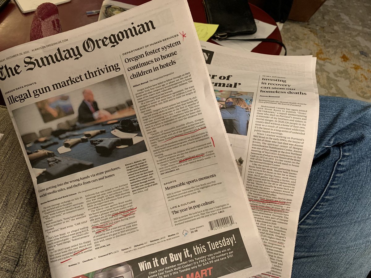 RepLisaReynolds's tweet photo. Spent time reading @Oregonian. Theme: Many are hurting (foster kids, formerly incarcerated, houseless neighbors, those with addictions) because of inadequate behavioral health services & astronomical housing prices. We must do better. More to come. #redsharpie #orleg #orpol https://t.co/UdX5AnLLAZ