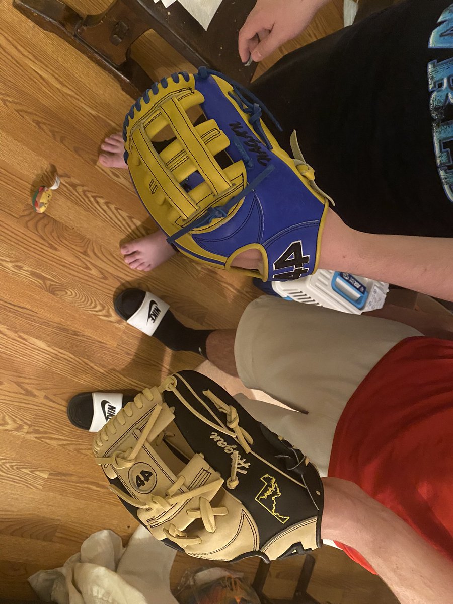jack3rdand4th's tweet photo. The boys with their last gift that Pop purchased for them, Pop order these in November and was looking forward to see both Will and Zach play high school ball. They will now have 2 angels watching over them for the rest of their lives. This is bittersweet #pro44 #BaseBall #MLB https://t.co/Gj07ePsy13