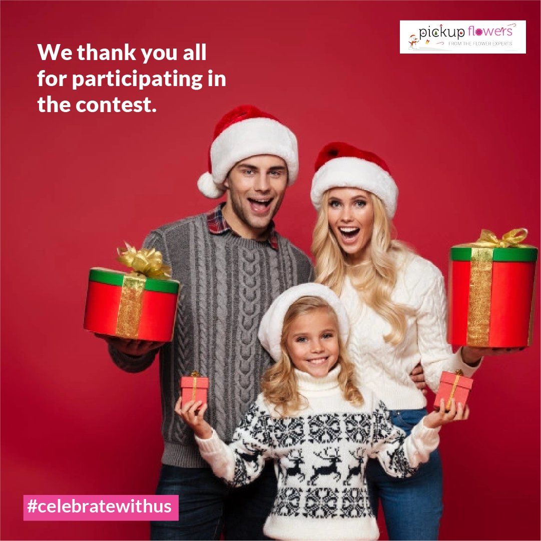 pickupflowers's tweet photo. ThankYou For Participating in Contest. We are coming with the big announcement, visit for more info- https://t.co/uO8ztYuCPM
#celebratewithus #christmaswithus #newyearwithus #giveawaycontest https://t.co/cvnUEWawXl