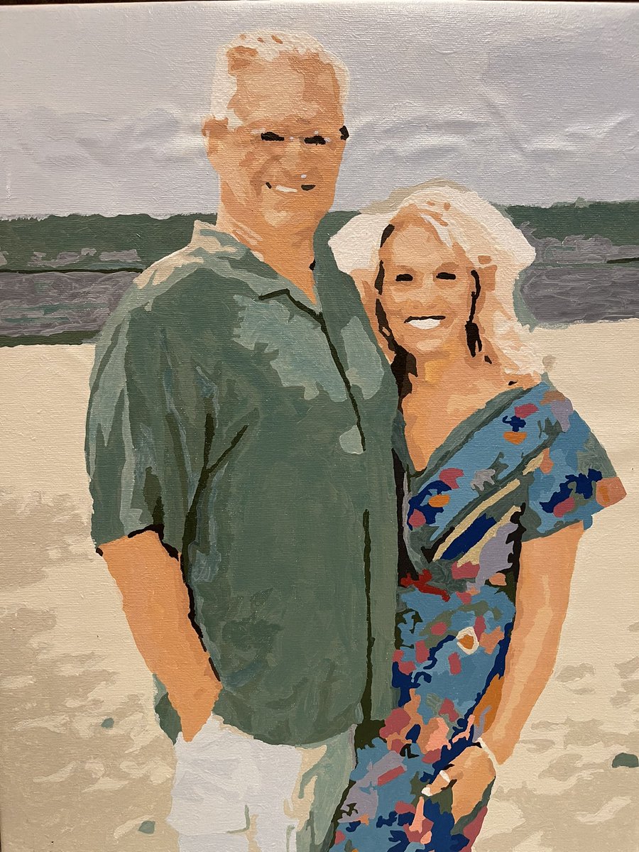Okay, y’all be kind. I’m not a pro and I was frustrated I couldn’t get the eyes to look right. But this was the Christmas present I made for my dad this year! It was a paint by number I ordered with this photo. Super tedious and time consuming, but so fun to do.