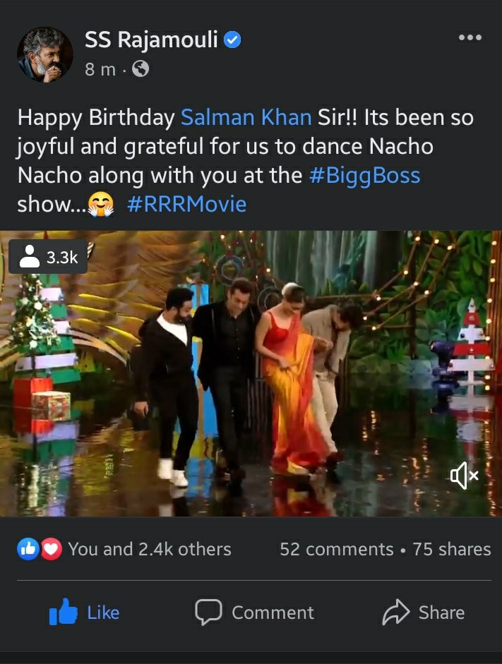 Ss rajamouli just wished Salman khan happy birthday on Facebook and called him sir woow 