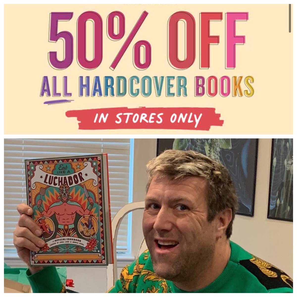 If you weren’t as lucky as @roylucier to get gifted a copy of Eat Like A Luchador, @BNBuzz stores have all hardcovers 50% off in store and 10% off online barnesandnoble.com/w/eat-like-a-l…
