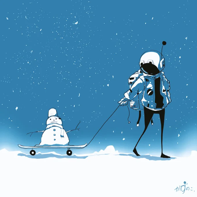 雪と宇宙の相性がいい!描いてて楽しい! 