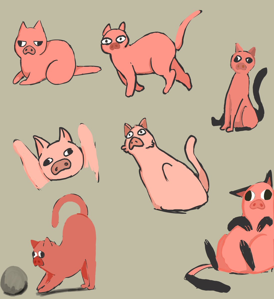 swingingmess's tweet image. my friends keep saying i draw to  much technoblade
so i decided to draw some nice, normal, cats today

...so anyways #SUBSCRIBETOTECHNOBLADE