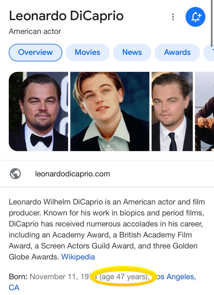 In case you weren’t having an existential crisis today: 

Leonardo DiCaprio is younger than Jared Leto.