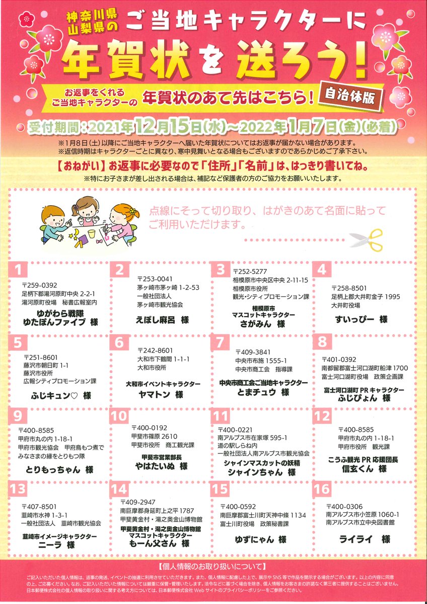 ご当地キャラクターに年賀状を送ろう Twitter Search Twitter