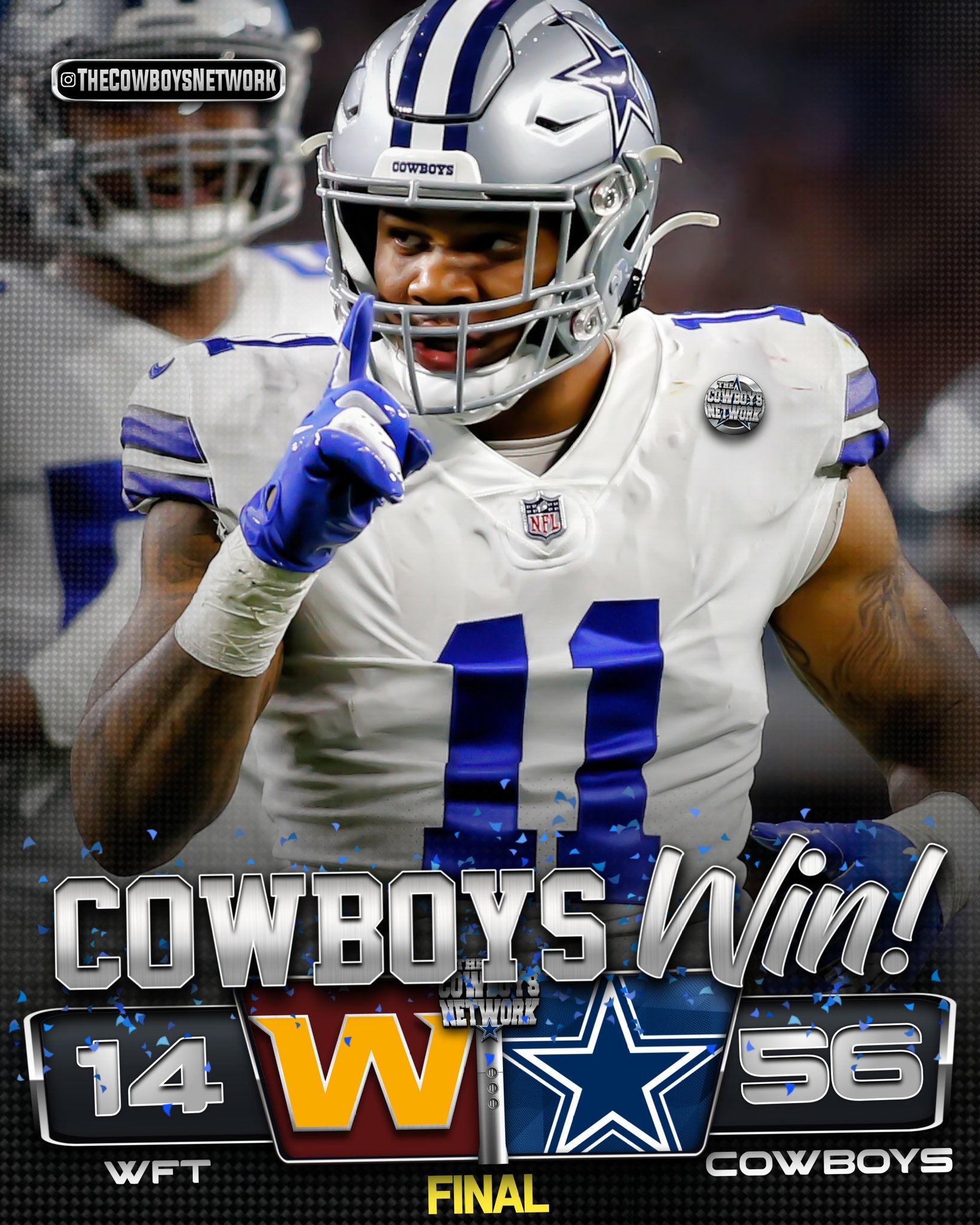 Dallas Cowboys Network on X: 'COWBOYS WIN! FINAL SCORE: Cowboys 56 vs WFT  14 ✭ #dallascowboys  / X