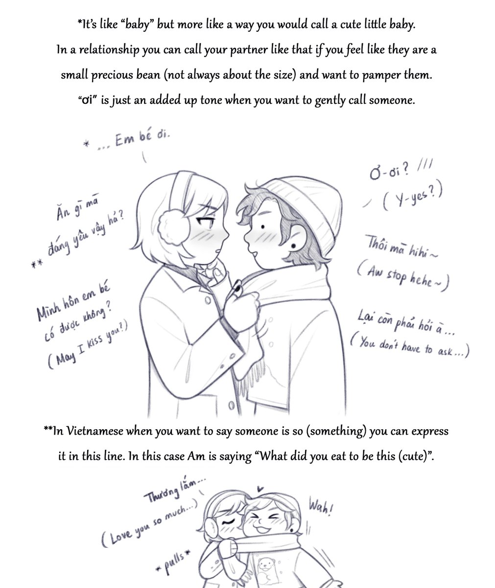 I saw this adorable drawing of my Vietnamese baby tomato and I couldn't stop my sappy Vietnamese side, arghhh.😩 So I will teach you something cringe today.

I'm glad my comics were in English, or else I might be extra cringe. 😔