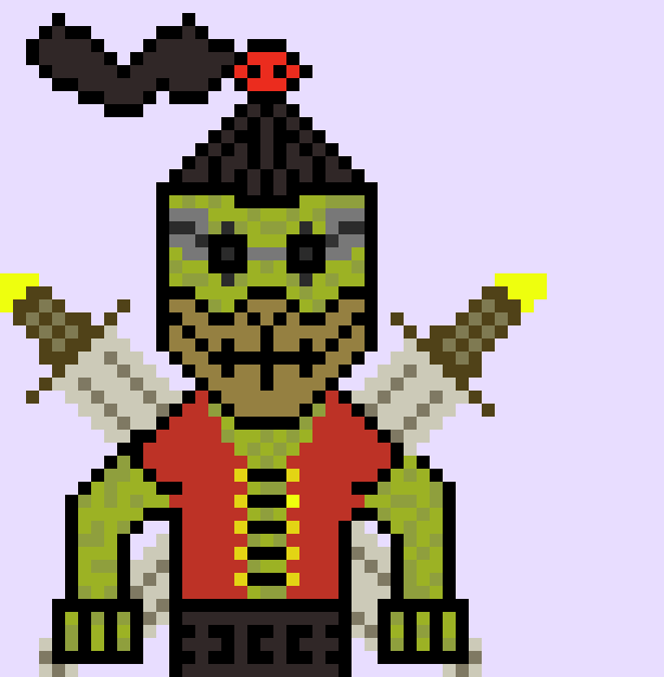 RobDA_'s tweet photo. The reptile warrior is here  🥷🦎  what y’all think ❓
#NFTCommunity #NFTs #NFTartist #NFTGame https://t.co/HP5GuoF0Iy