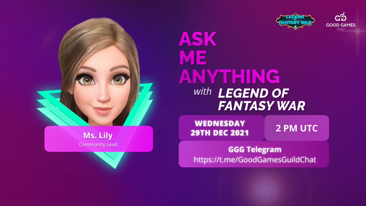 goodgamesguild's tweet photo. Good Games Guild will be conducting an #AMA with @Legend_LFW.

🔸Pool Rewards: $500 in LFW Token (Gleam and Live Questions)🥳
🔸Place: https://t.co/cvsWP0JcDd
🔸Time: Dec 29th at 2 PM UTC

How to join?
-Go to this Link 👉 https://t.co/792O9WqkiQ
-Done all tasks! is a MUST https://t.co/pnZSdFg0x6