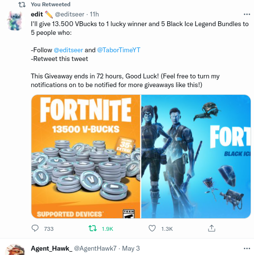 AgentHawk7's tweet photo. @editseer @TaborTimeYT Done i hope i win thanks for the chance Edit and Tabor hill https://t.co/e32w8l5Vc0