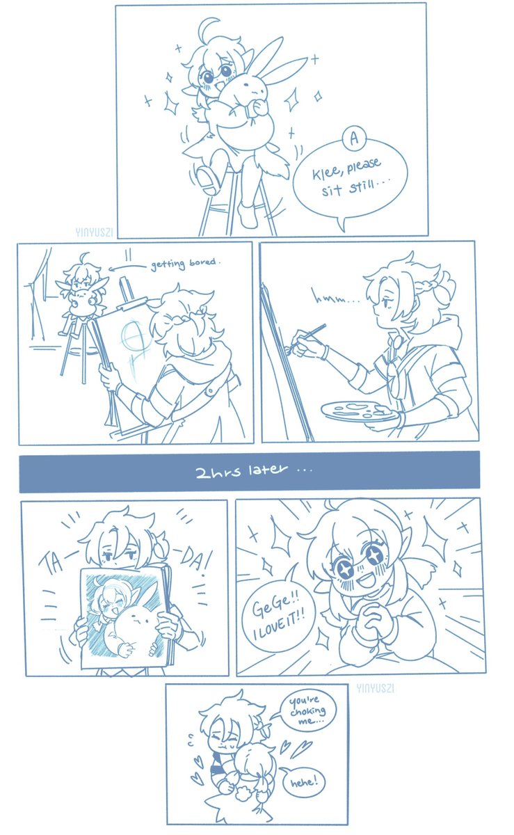 just a small little klee and albedo comic #genshinimpact #原神 