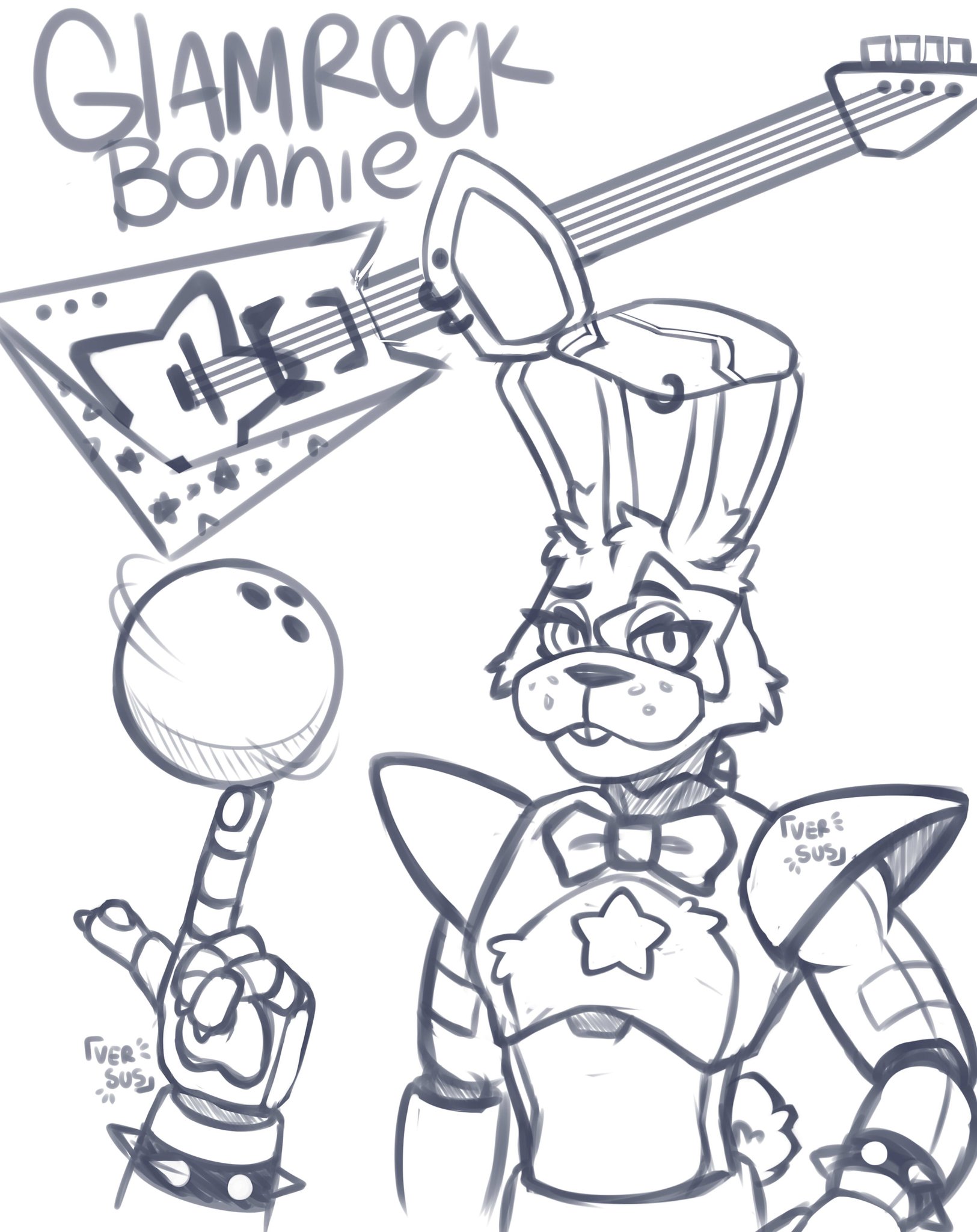 VerSus on X: I'm working on a Glamrock Bonnie desing #fnafsb  #fnafsecuritybreach #fnafsecuritybreachfanart #glamrockbonnie #FNAF   / X