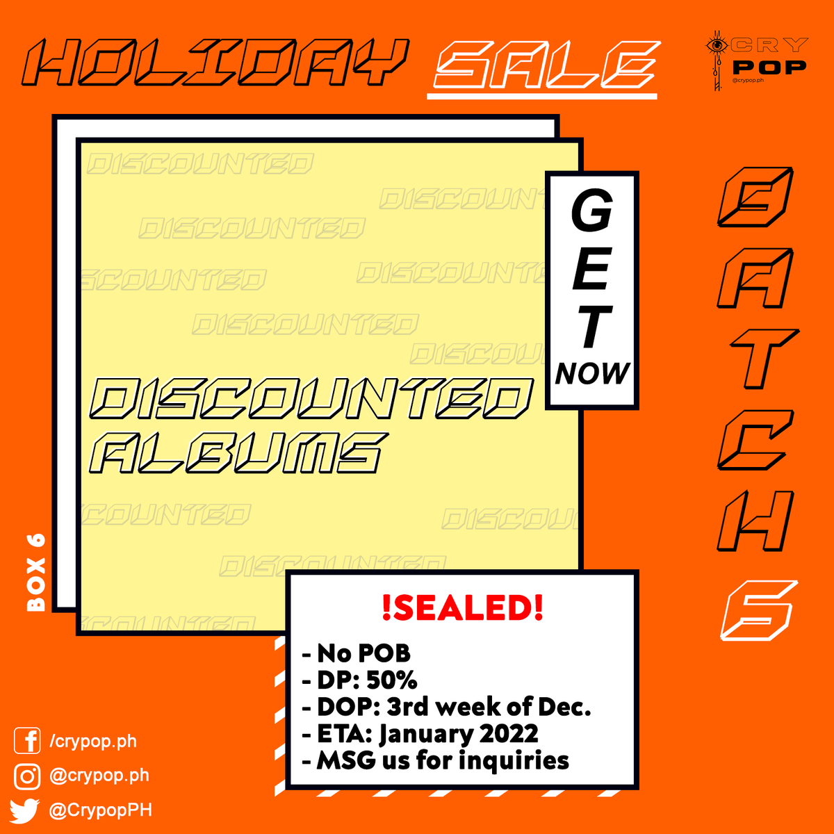 CrypopPH's tweet photo. 🎄CRYPOP PH's HOLIDAY SALE!🎄 extended DOP!!!

Discounted Sealed Albums!
EN D:D - 570
SVT Attacca - 570
TBZ Maverick - 270
ITZY Crazy in Love - 500
TWICE FOL - 570

DOP: 50% dp PAYO; 50% balance until Jan. 5
ETA: January - February

order form: https://t.co/Z0rocskvSr https://t.co/0mmAmZH236