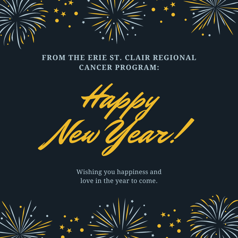 A reminder that the Cancer Centre will be closed tomorrow, Fri, Dec 31, 2021. The WECare Pharmacy will be providing curb-side pickup ONLY from 7:00 am - 3:00 pm on Fri, Dec 31, 2021. Regular hours resume Mon, Jan 3, 2022.

We wish you all a safe New Year's Eve. Happy New Year! 🥳