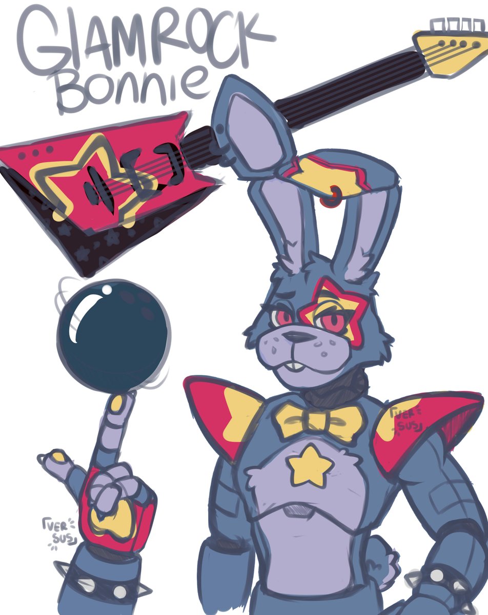 VerSus on X: I'm working on a Glamrock Bonnie desing #fnafsb  #fnafsecuritybreach #fnafsecuritybreachfanart #glamrockbonnie #FNAF   / X