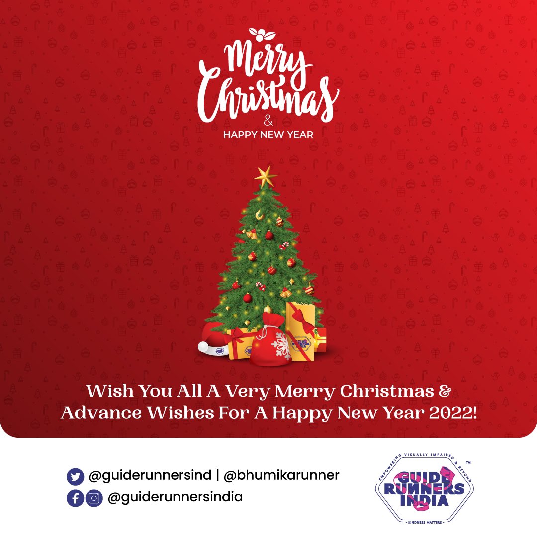 GuideRunnersIND's tweet photo. 🌟#MerryChristmas2021 ⭐️ 🎁🎄 & Advance wishes for #HappyNewYear2022 🎊🎈 @bhumikarunner #GuideRunnersIndia https://t.co/WYHLW5NlP6