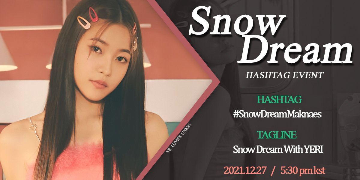 yeriworld_99's tweet image. [#HASHTAG_EVENT] 'Snow Dream' will be released today! to show our support for YERI the following event is being held ☺💜✨

💬 Snow Dream With YERI
#️⃣ SnowDreamMaknaes
🗓 December 27
🕘5:30 PM KST

#YERI #예리 #RedVelvet #레드벨벳 @RVsmtown