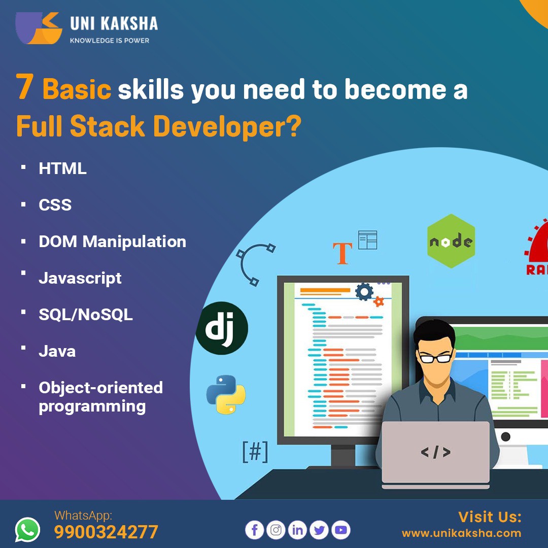 UniKaksha's tweet image. Want to become a full stack developer? Start here! Enroll for the course today!
#unikaksha #fullstackdeveloper #programingcourse #jobready #sixfiguresalary