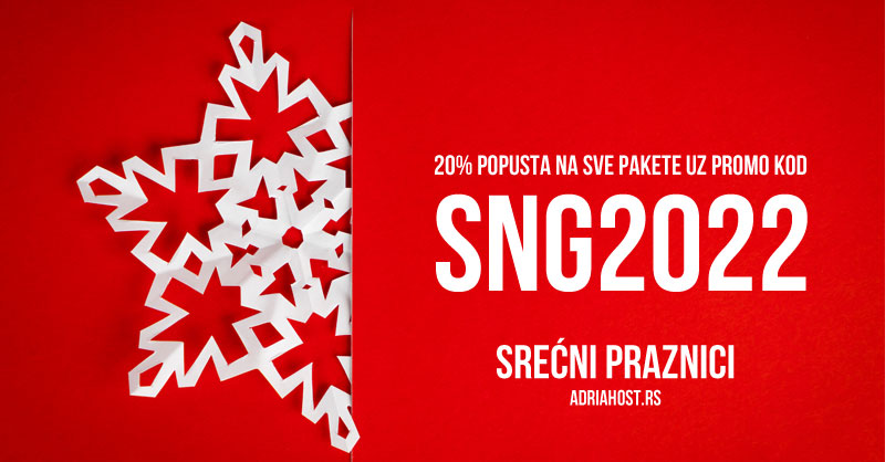 Ho ho ho! Deda Mraz doneo popust od 20% na sve naše paketiće uz promo kod "SNG2022" adriahost.rs/sr/