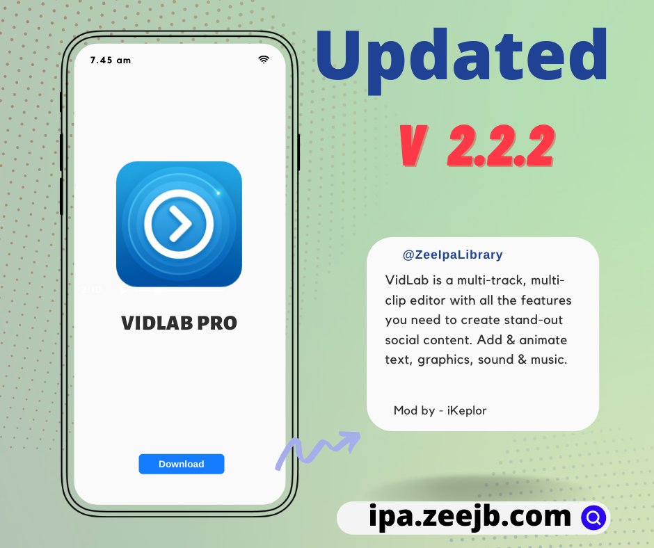 ZeeIpaLibrary's tweet photo. App Updates: v 2.2.2 - iOS 15.2
VidLab PRO ✅
Get iPA Free - https://t.co/iatEYjzUH2
Blog - https://t.co/ocVbz6Ytnl
Jailbreak Guide: https://t.co/5xcVYsGtlw
#VidLab #PLUS #hack #iOS #iPA https://t.co/A6ETM1uWMm