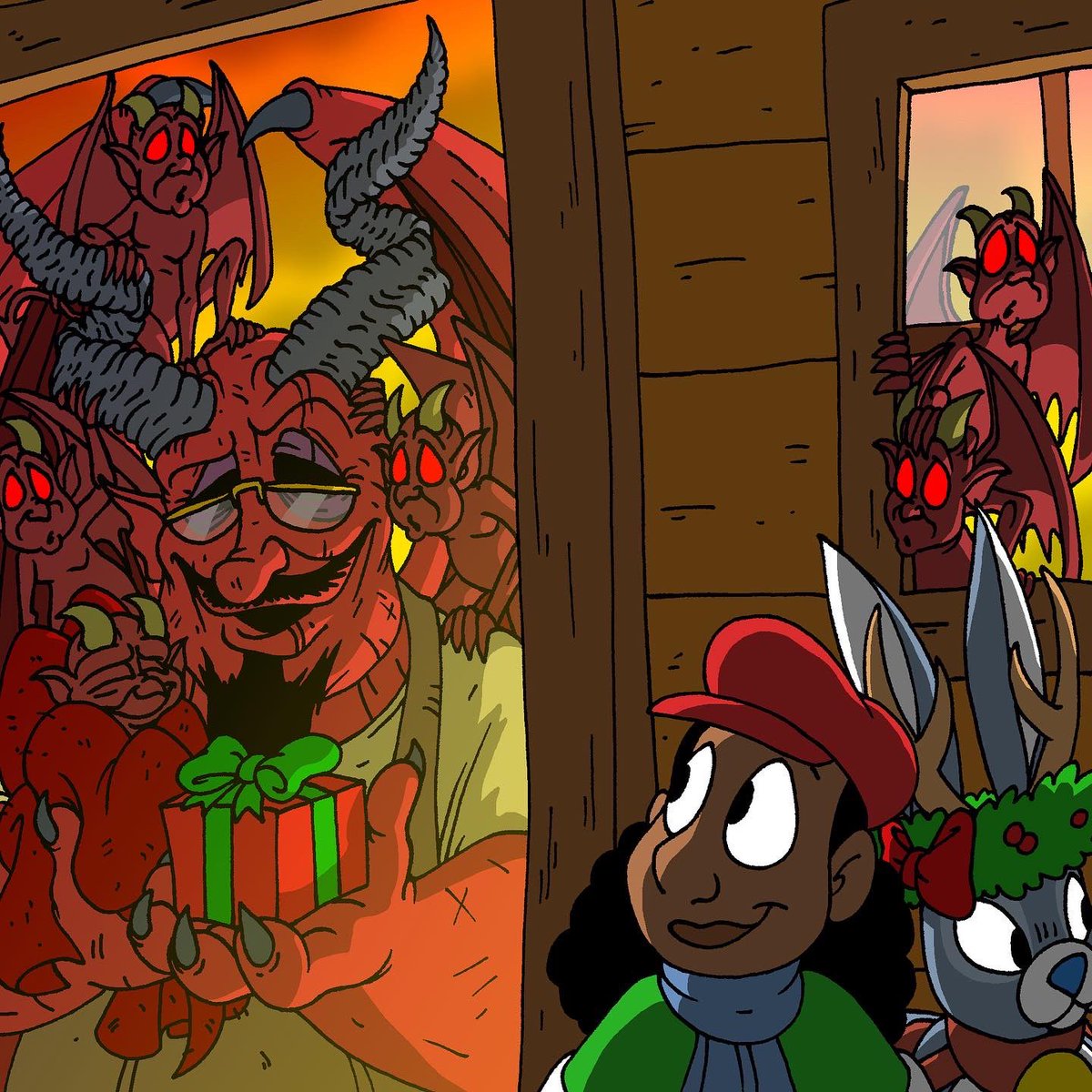 beenbettercomic's tweet photo. Day 7 of Hallowed Winter. 
“Satan’s Workshop”

#hallowedwinter #artchallenge #satan #jackelope https://t.co/5Gz8xulmZ8