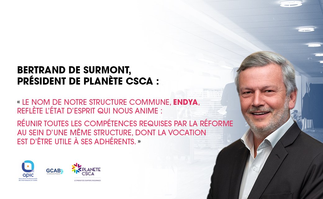 Bienvenue à ENDYA, l’association professionnelle commune à <a href="/planetecsca/">PLANETECSCA</a> , l’APIC et au GCAB !