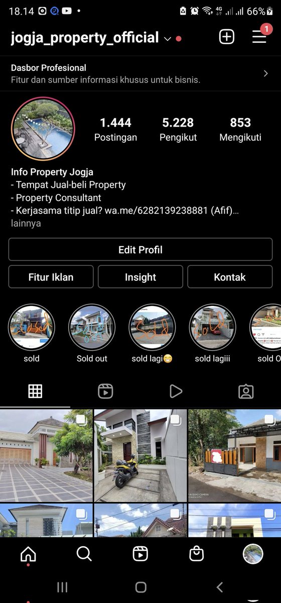 Bagi yang mau investasi jual atau beli property di Yogyakarta, bisa follow instagram @jogja_property_official