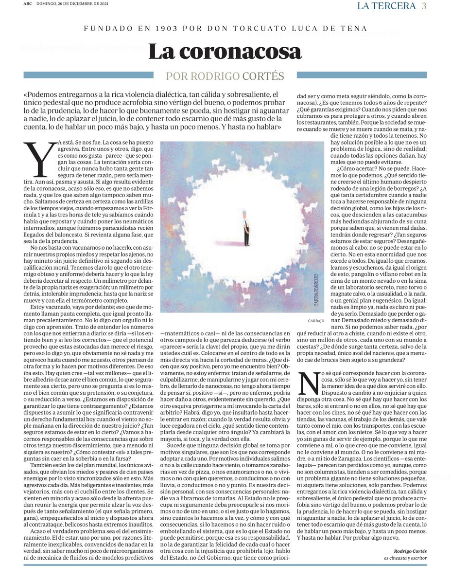 rodrigocortes's tweet photo. Ayer publiqué una cosa: «La coronacosa». Es sobre la coronacosa y va de yo qué sé de qué va. Si os gusta, un REPÍO se oye más lejos que un trino. A ver qué os parece...
https://t.co/my1SKV8aFN https://t.co/Sy0PgYZDn3