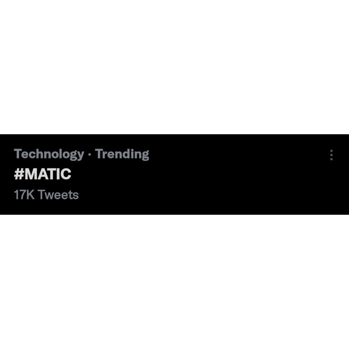 The trend is your fren anon... $MATIC