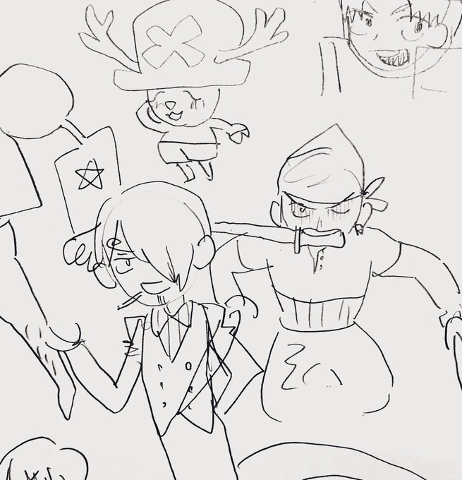 友達の描いたうろおぼえ一味が最高だよ 