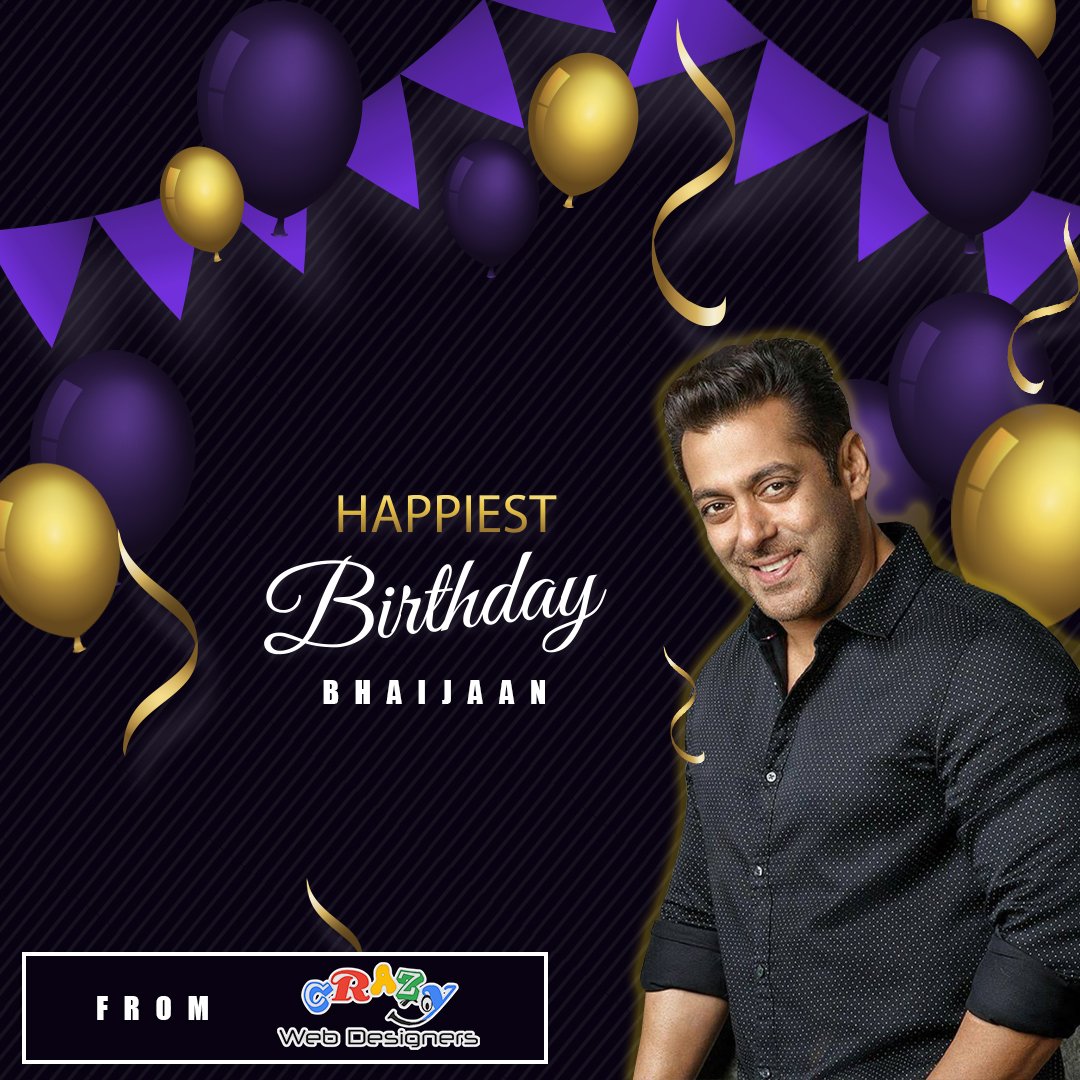 CrazyWebD's tweet image. “May the joy that you have spread in the past come back to you on this day. Wishing you a very happy birthday!” - Crazy Web Designers

#HappyBirthdaySalmanKhan #SalmanKhan #HBD #HappyBirthday #BhaiJaan #BhaiKaBirthday #Bhaijaan #bhai