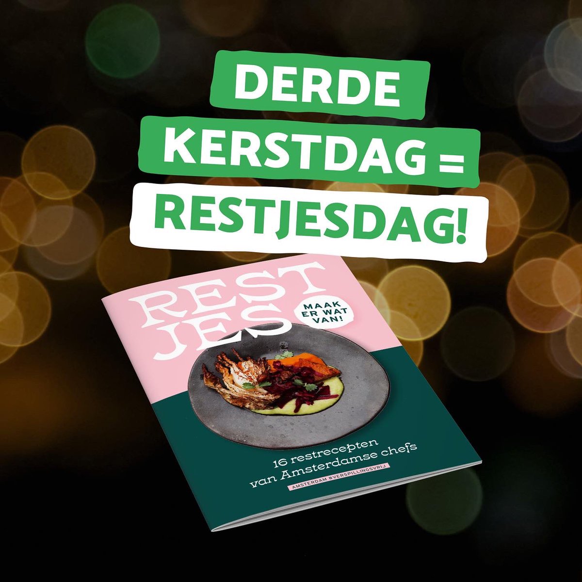 #verspillingsvrijefeestdagen
Nu, na Kerst ligt je koelkast waarschijnlijk vol. Tip: check ‘t restjes-receptenboek, te vinden op samentegenvoedselverspilling.nl/verspillingsvr…. Daar staan handige recepten in, waaronder eentje van mij :) @foodcabinet @gemeenteamsterdam <a href="/stvv_nl/">Samen Tegen Voedselverspilling</a> <a href="/VAbodem/">VanAmsterdamseBodem</a> #verspillingsvrij