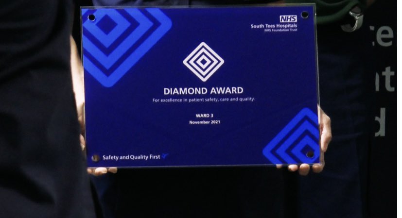 3JCUH's tweet photo. A few pictures from last week at the STAQC presentation where we received our Diamond Award, we couldn’t be more proud 💎💙 https://t.co/sHMTVxdtm8