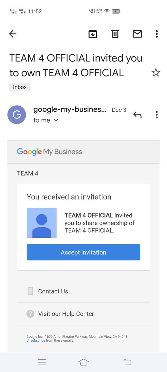 TEAM4OFFICIAL1's tweet photo. Hi sir This is TEAM 4 OFFICIAL On Dec 3 I got mail.suddenly I clicked that invitation link And I lost my channel access on 18th Dec.I have No idea about this it was happend by mistakenly.lf you want any person details please dm.Also checkout below pics @TeamYouTube @YouTubeIndia https://t.co/Fq1XOJvmt0