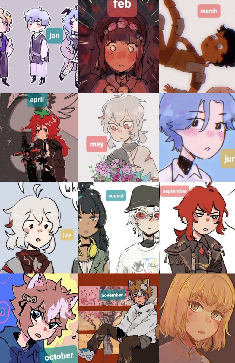 2021 art summary.. kind of a chill year and i drew more just to have fun than for anything else 