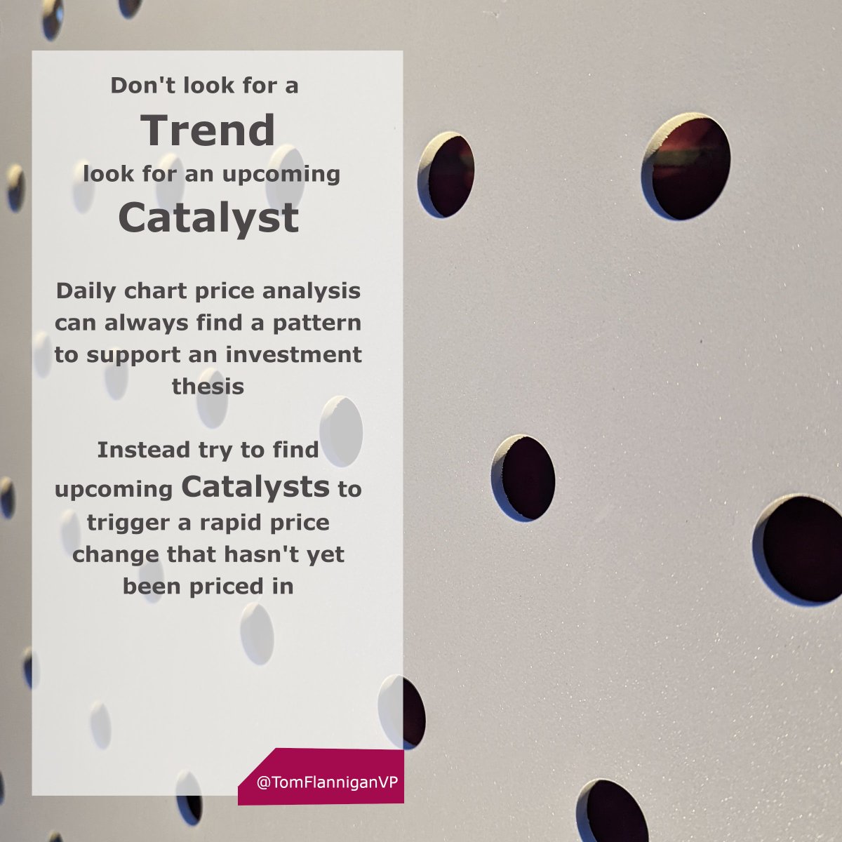 CoinBULLetins's tweet photo. Don't look for a Trend, look for an upcoming Catalyst

Daily chart price analysis can always find a pattern to support an investment thesis

Instead try to find upcoming Catalysts to trigger a rapid price change that hasn't yet been priced in

#ico #binance #altcoins #altseason https://t.co/YH56DQ4fHl