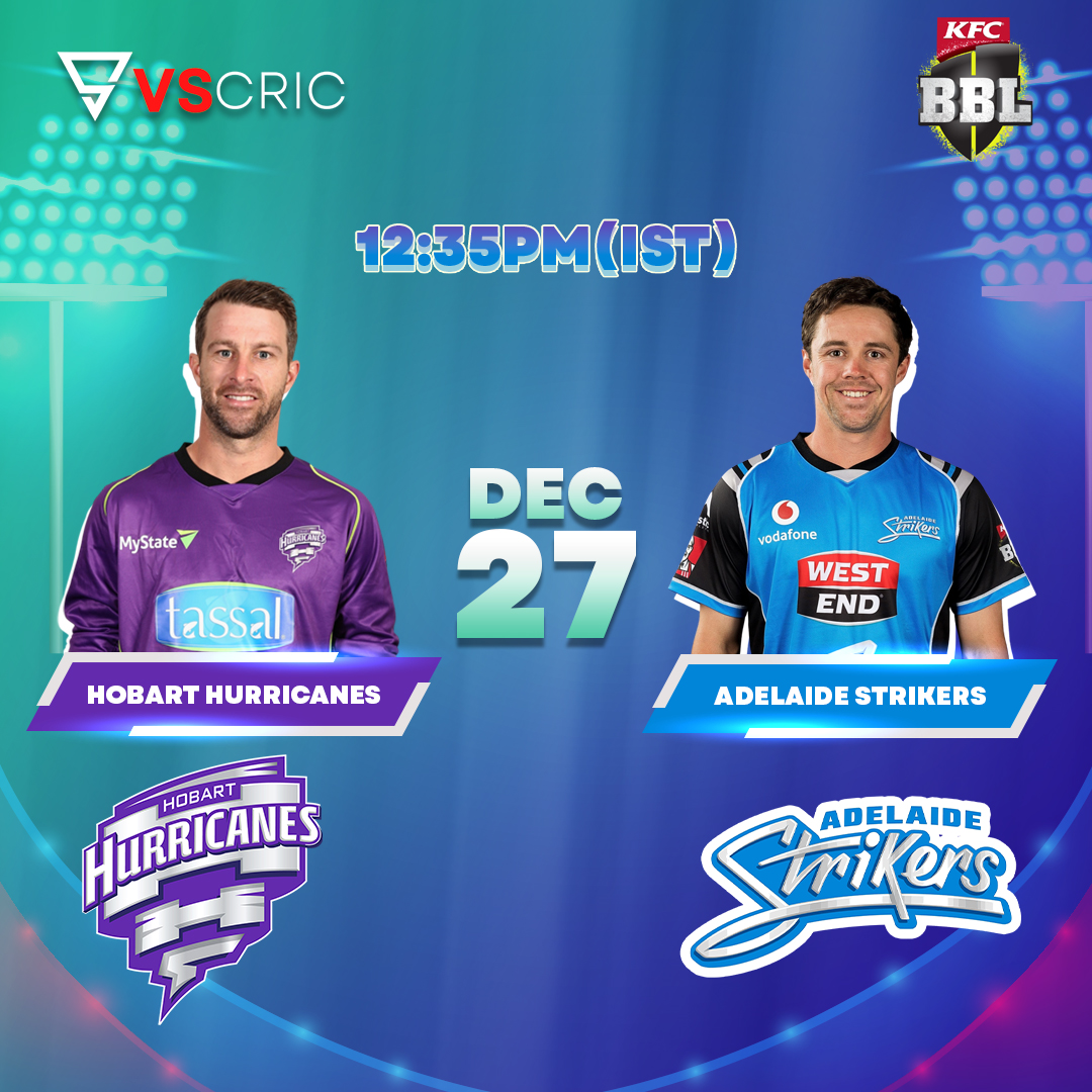 Vscric_official's tweet photo. Play beyond Reality🔥🏏
T20 BBL 2021-22🏏
HOBART HURRICANES VS. ADELAIDE STRIKERS
"Do you know what my favorite part of the game is? The opportunity to play". Mike Singletary
#Vscric #onewithVscric #IPL2021 #WBBL #T10 #T20 #LPL2021 #LPLUpdates #BBL2021 #BBLUpdates https://t.co/maCAdsKPD1
