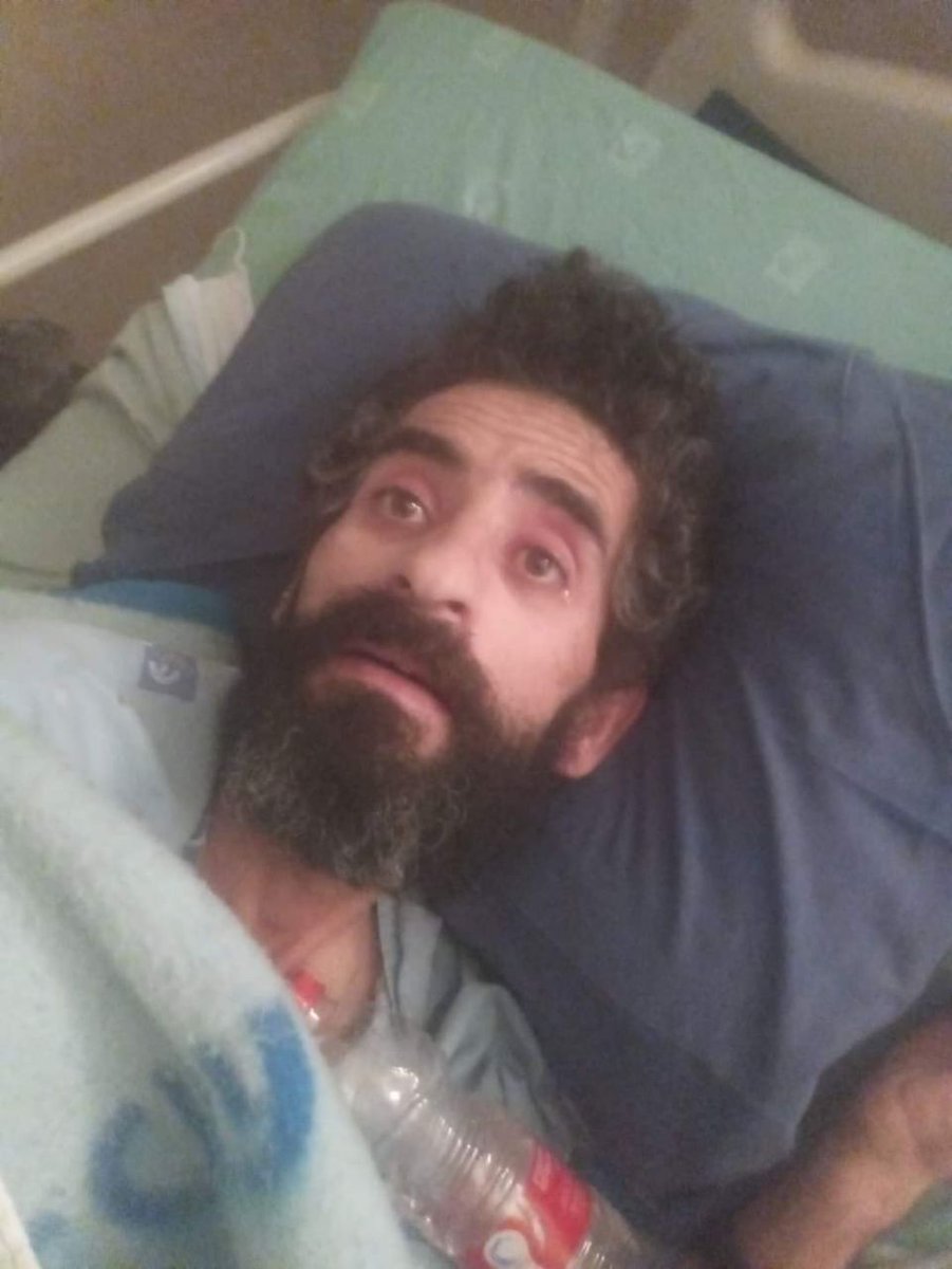 GulnarZabin's tweet photo. #photos| Prisoner Hisham Abu Hawash in Assaf Harofeh Hospital after 132 days of hunger strike. https://t.co/9IvJfd8XXH