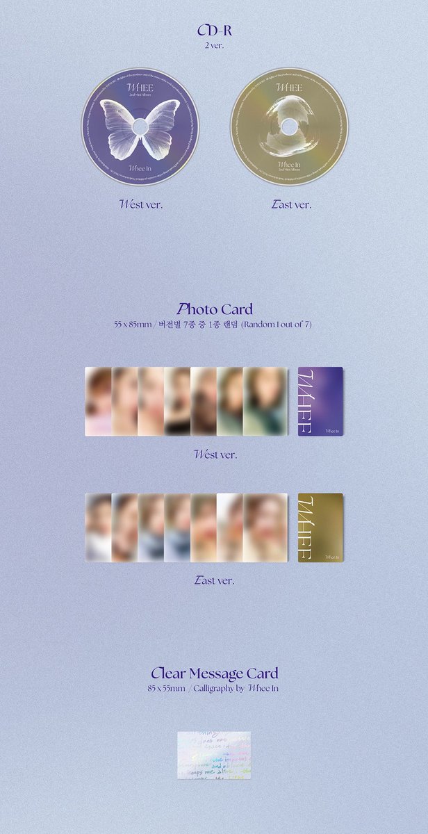 MAMAMOOTH_'s tweet photo. [Pre-Order] 211227 #WheeIn 2nd Mini Album 🤙🏼

• พรีออเดอร์: ได้ถึง 16 ม.ค. 2022 เวลา 21:59 น. (ไทย)
• ปล่อยอัลบั้ม: 6 ม.ค. 2022 เวลา 16:00 น. (ไทย)
• มี 2 ver. คือ WEST💜 EAST💛 

แต่ละ ver. มีต่างกัน
• โฟโต้บุ๊ค 80 หน้า
• CD
• โฟโต้การ์ด (สุ่ม1/7)

(1)
#휘인 #WHEE #ฮวีอิน https://t.co/w4fQ6Fuz2f
