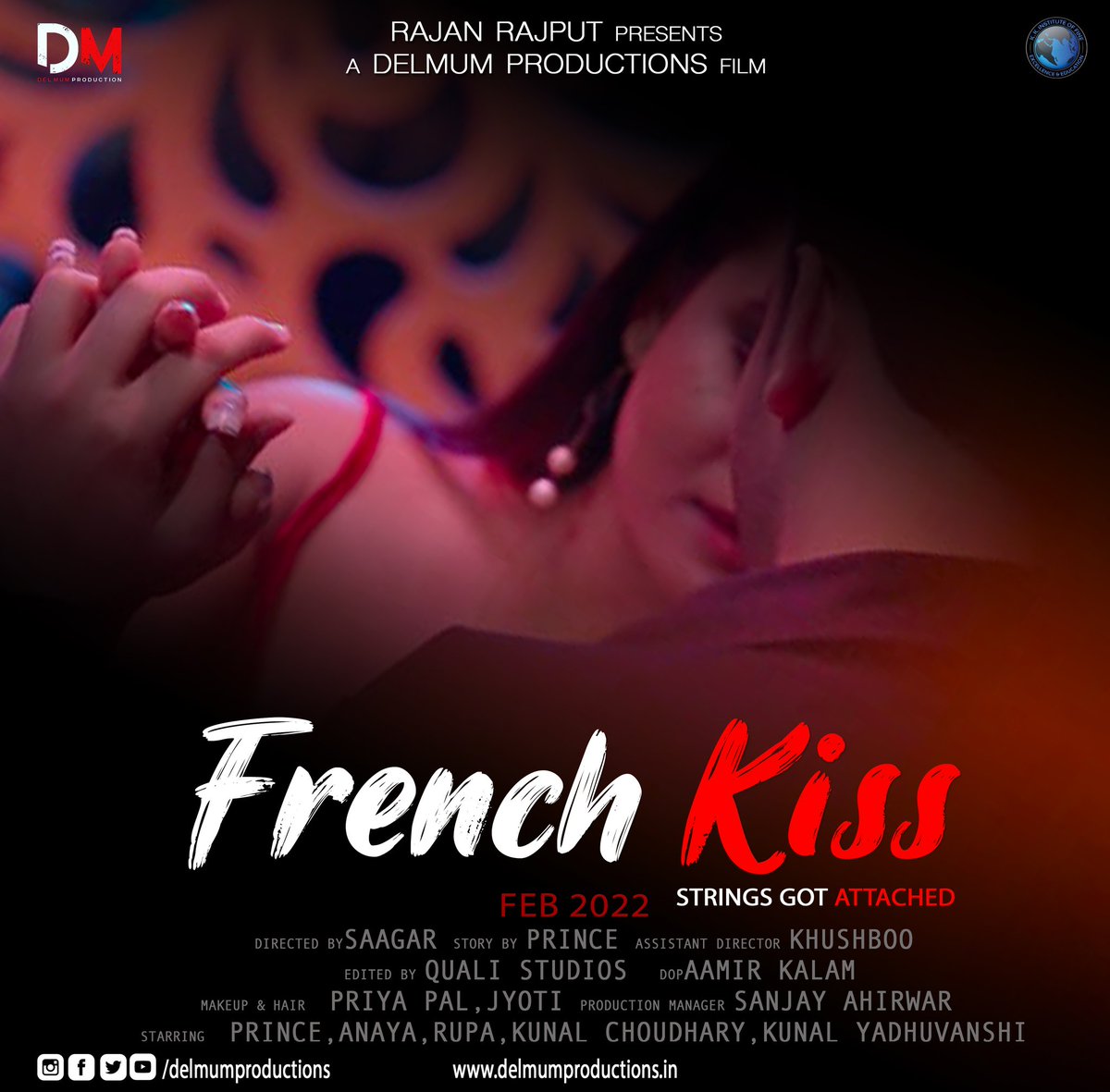 VenkatFilmyBuzz's tweet photo. Poster out now 

This valentine's day witness an unparalleled story of love. Here's presenting the first poster of upcoming film "FRENCH KISS"

Produced by #RajanRajput &amp;
@delmumfilms

#SaagarChoudhary #Prince #RajanRajput

#frenchkiss #delmumproductions #kkifee https://t.co/Z01nFscmEG