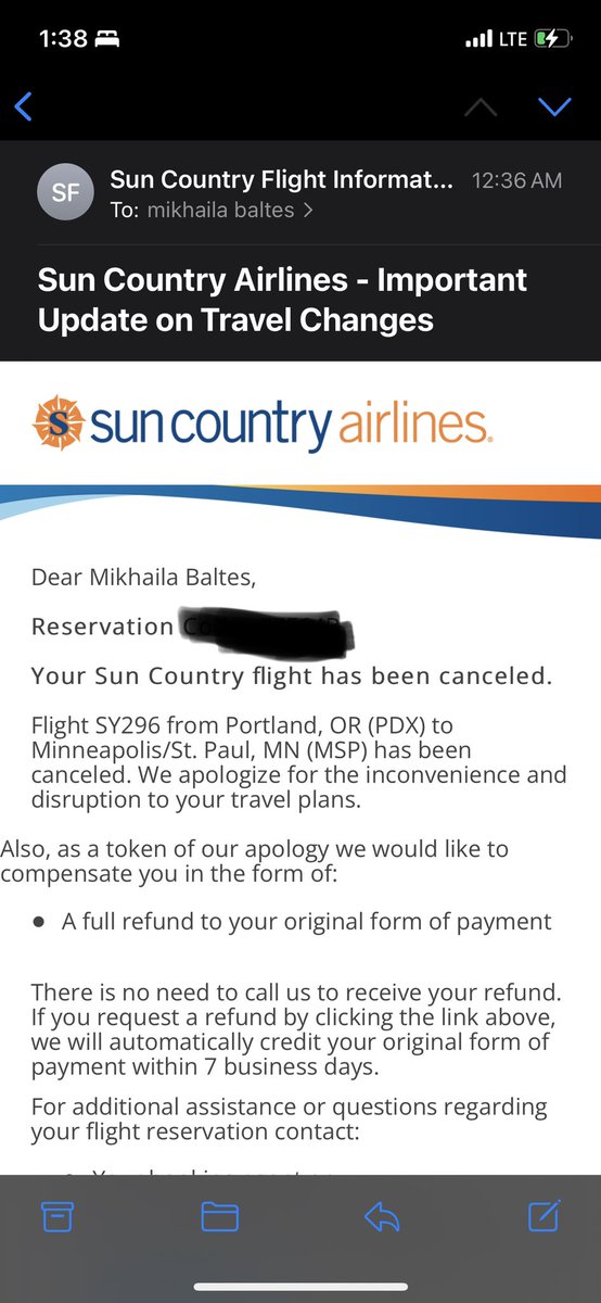 mebaltes's tweet photo. Hey @SunCountryAir whats going on? You cancelled my flight but you’re not re booking?? What am I supposed to do now? https://t.co/IyWesDqpCz