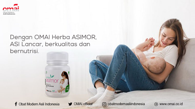 Asimor dapat melancarkan ASI dengan baik. nutrisi yg di butuhkan bayi akan lebih maksimal dengan ASI Eksklusif

#OMAI 
#ObatModernAsliIndonesia
#BanggaBuatanIndonesia
#InovasiIndonesia
#HerbaASIMOR