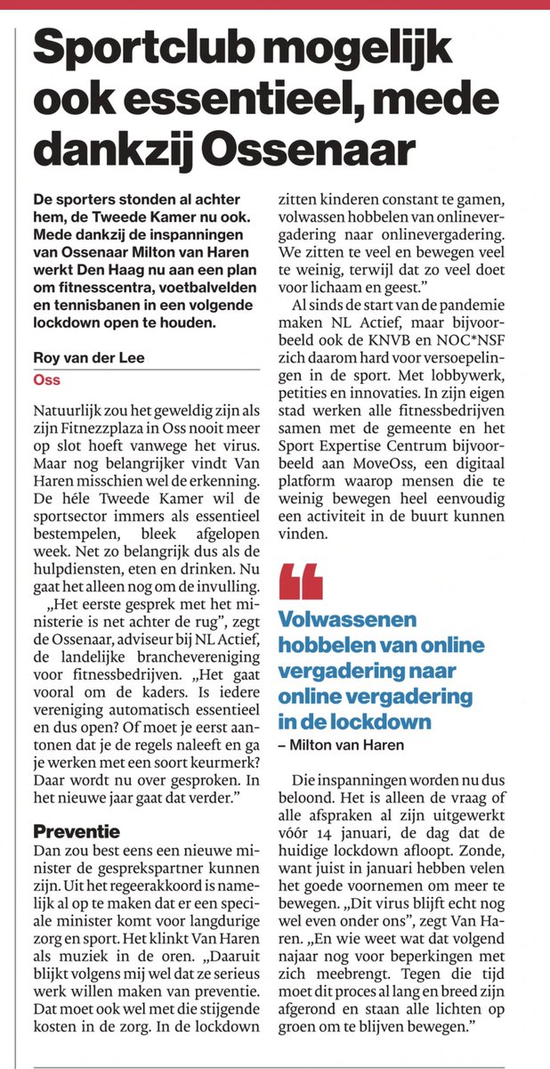 Dit is nu precies waar <a href="/AltenaLokaal/">AltenaLokaal</a> zich al veel langer sterk voor maakt. Sporten is essentieel, zeker nu!
Samen maken we er werk van!